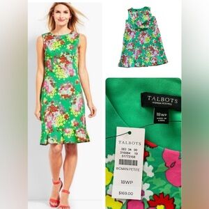 TALBOTS Spring Summer Floral Shift A-line Dress Sleeveless Size 18W